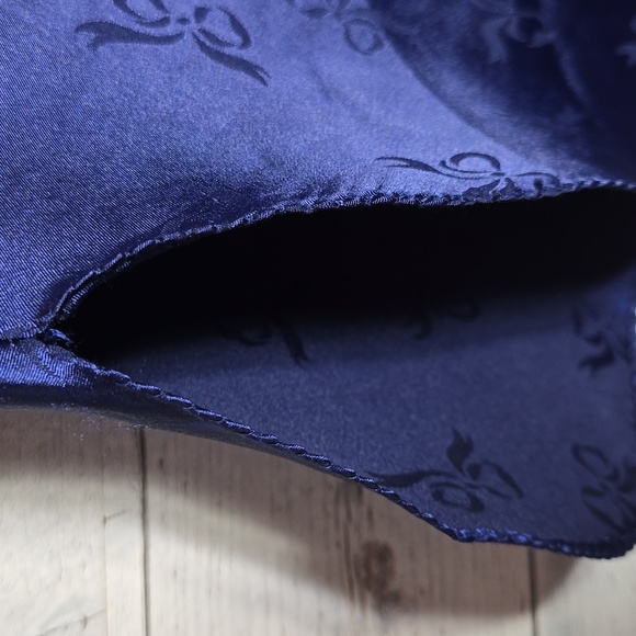 Vtg 80's Sabrina By Mervyns Blue Satin Bow Slip Dress - Picture 9 of 10